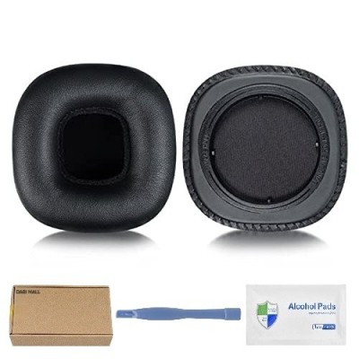 Set 2 bureti pentru casti Marshall MID ANC On-Ear, Negru, Piele ecologica, Spuma cu memorie foto