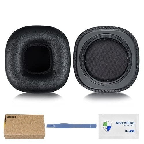 Set 2 bureti pentru casti Marshall MID ANC On-Ear, Negru, Piele ecologica, Spuma cu memorie