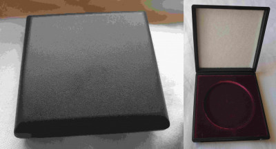 Cutie de lux din plastic dur pentru placheta - medalie cu diametrul de 6.5 cm foto
