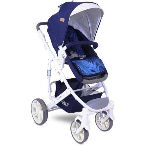 Carucior Transformabil 2 in 1 Verso cu Cadru de Aluminiu Dark Blue Flowers Carucior Transformabil 2 in 1 Verso cu Cadru de Aluminiu Dark Blue Flowers