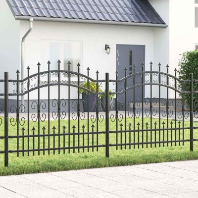 vidaXL Gard de Grădină Gri 140 cm Oțel vopsit &amp;icirc;n pulbere 42003964 foto