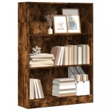 Biblioteca Gossi Stejar Fumuriu 80x24x109 cm Lemn Prelucrat Rafturi Depozitare Living Birou