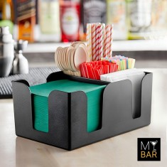 Organizator bar negru, 6 compartimente