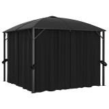 Pavilion cu perdele, antracit, 300 x 300 x 265 cm GartenMobel Dekor, vidaXL