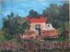 Casa in peisaj - semnat ilizibil, Peisaje, Ulei, Altul