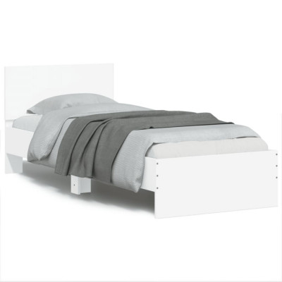 Cadru de pat cu tablie, alb, 75x190 cm, lemn prelucrat GartenMobel Dekor foto