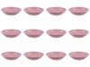 Set farfurii 12 piese, farfurii adanci, din plastic, culoare Powder Pink, diametru 18 cm