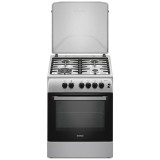 Aragaz SM664XPGS1, 4 arzatoare, gratare fonta, aprindere electrica, timer, grill, Inox