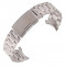 Curea metalica, compatibila Fossil Q Crewmaster, telescoape normale, Round Edge, 22mm, Argintiu