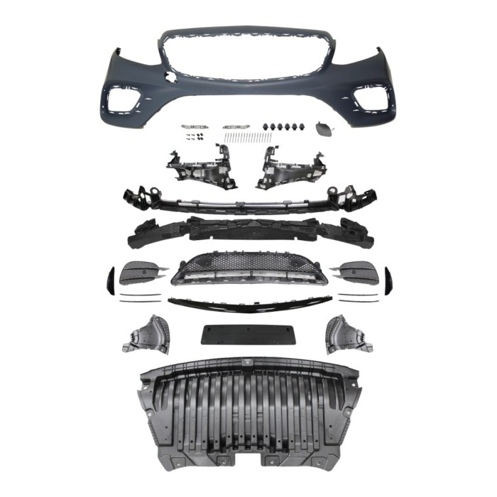 Set bara fata MERCEDES Clasa E (W213), 03.2016-, cu / fara capac senzor parcare, cu 6 gauri senzori parcare; grunduit, de vopsit; Night Package, type