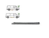 Prag fata VW TRANSPORTER (T4)/CARAVELLE/MULTIVAN, 07.1990-03.2003, partea stanga, large; cu door guide; metal galvanizat; interior,