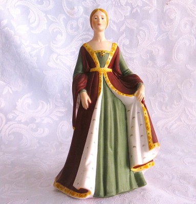 BIBELOU STATUETA PORTELAN ENGLEZESC FRANKLIN IN EDITIE LIMITATA ISABELA A SPANIEI 19.5 CM foto