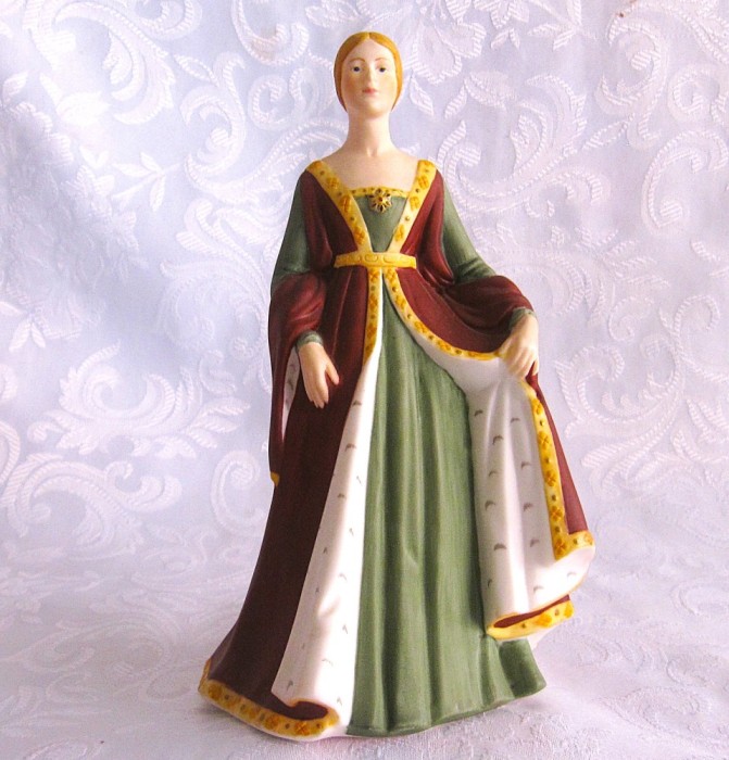 BIBELOU STATUETA PORTELAN ENGLEZESC FRANKLIN IN EDITIE LIMITATA ISABELA A SPANIEI 19.5 CM