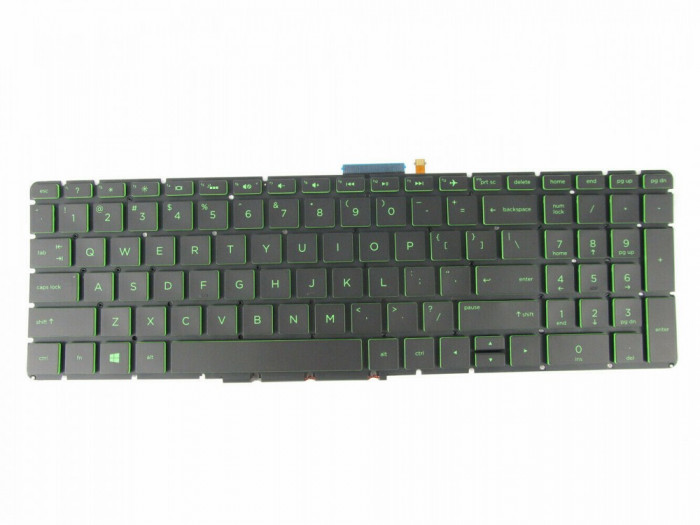 Tastatura Laptop, HP, Pavilion 17-W, 17T-W, TPN-Q174, iluminata, verde , layout US
