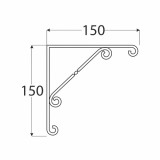 Consola ornamentala pentru rafturi WO, 150x150 mm