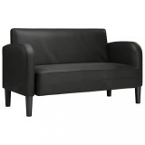 Cumpara ieftin Canapea loveseat neagra 110 cm piele artificiala