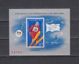 M1 TX7 19 - 1987 - Jocurile olimpice de iarna - Calgary - colita nedantelata, Sport, Nestampilat