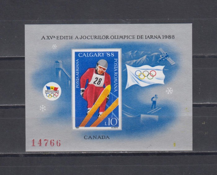 A11 TX7 19 - 1987 - Jocurile olimpice de iarna - Calgary - colita nedantelata