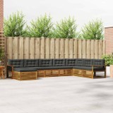 vidaXL Set de canapele de exterior cu pernă 8 pcs Natural și Antracit 3373952