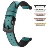 Curea hibrid piele-silicon, compatibila Apple Watch 9|8|7|6|5|4|3|2|1 Series, 41mm|40mm|38mm, Spring Green