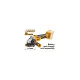 Polizor unghiular 20 v 115 mm, 9000 rpm, brushless fara acumulator, pentru taiere si slefuire a metalului si pietrei - Ingco CAGLI1152