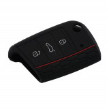 Husa Silicon Cheie Briceag VW Volkswagen Golf 7 VII 3 Butoane Negru-Rosu AutoProtect KeyCars, Oem