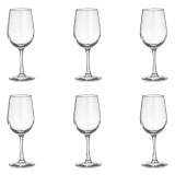 Set 6 Pahare Vin Sticla 315ml, Picior, Transparent, Elegant, Rezistent, Compatibil Masina de Spalat Vase, Ideal Vin Rosu/Alb