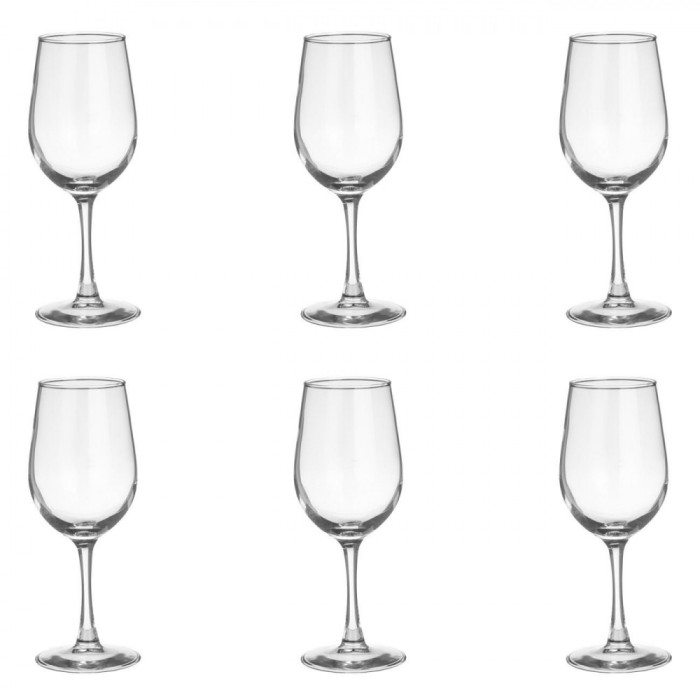 Set Pahare Vin, Sticlă, Capacitate 315ml, 6 Bucăți, Transparent
