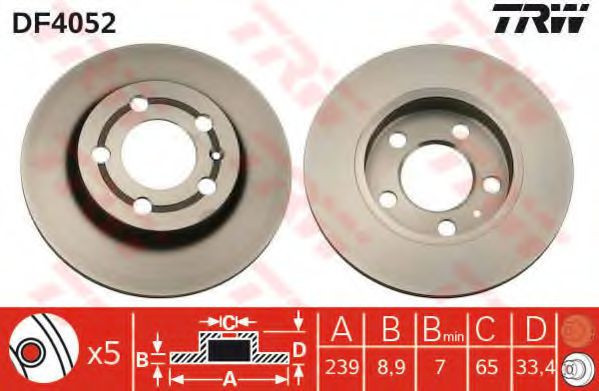 Disc frana AUDI A3 (8L1) (1996 - 2003) TRW DF4052