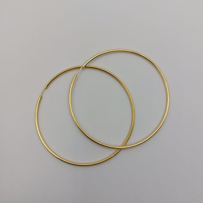 Cercei rotunzi placati cu aur Round and Sweet - diametru 6 cm foto