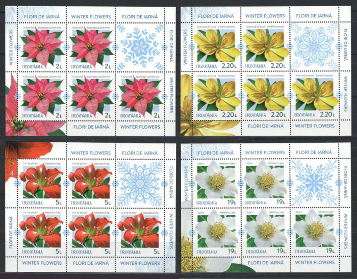 Romania 2020 - LP 2310 - nestampilat - Flori de iarna - bloc 5+1 vinieta
