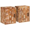 VidaXL Noptieră 2 pcs Maro 35 x 33 x 48 cm Lemn Solid Recuperat 4016727