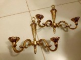 Superb set de aplice pentru lum&acirc;nări din bronz