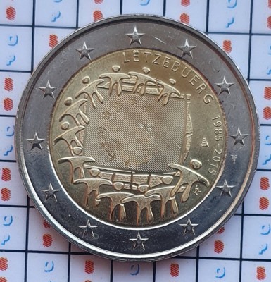 Luxembourg 2 euro 2015 UNC - 30 Years of EU Flag - km 138 - E001 foto