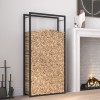 VidaXL Suport pentru lemne de foc, negru mat, 80x28x154 cm, oțel