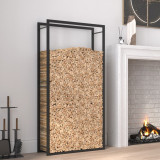 vidaXL Suport pentru lemne de foc, negru mat, 80x28x154 cm, oțel