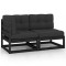 Gossi set mobilier gradina cu perne, 2 piese, negru, lemn masiv pin