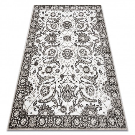 Covor MATEO 8037/944 Modern cadru, flori - structural gri / bej, 200x290 cm