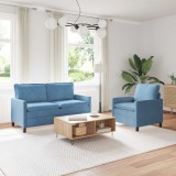 vidaXL Set de canapea 2 pcs albastru Țesătură 3417086