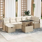 Cumpara ieftin Set de canapele pentru grădină cu pernă 8 pcs Bej Rattan poli
