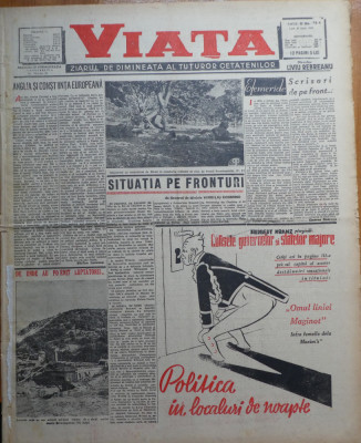 Viata, ziarul de dimineata; dir. : Rebreanu, 29 Iunie 1942, frontul din rasarit foto