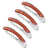 Cumpara ieftin Set 4 tirbusoane multifunctionale inox si lemn, deschizator vin bere si cutit folie, 11 cm