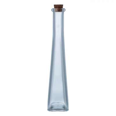 Sticlă Lichior, Model Decorativ, Bază Pătrată, Capacitate 140ml, Dop Plută, Transparentă foto