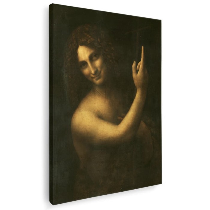 Tablou pictura Ioan Botezatorul de Leonardo da Vinci 2022 Tablou canvas pe panza CU RAMA 70x100 cm