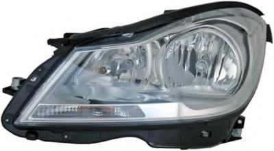 Far Mercedes Clasa C (W204) 03.2011- AL Automotive lighting partea Stanga, tip bec H7+H7 , culoare rama argintiu foto
