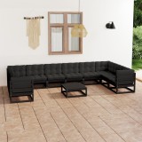 vidaXL Set mobilier grădină cu perne, 11 piese, lemn masiv de pin 3077328