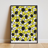 GEORGE SOWDEN poster litografie afis print Galben Alb Negru 50 x 70cm Memphis Milano Group