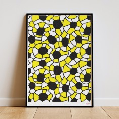 GEORGE SOWDEN poster litografie afis print Galben Alb Negru 50 x 70cm Memphis Milano Group