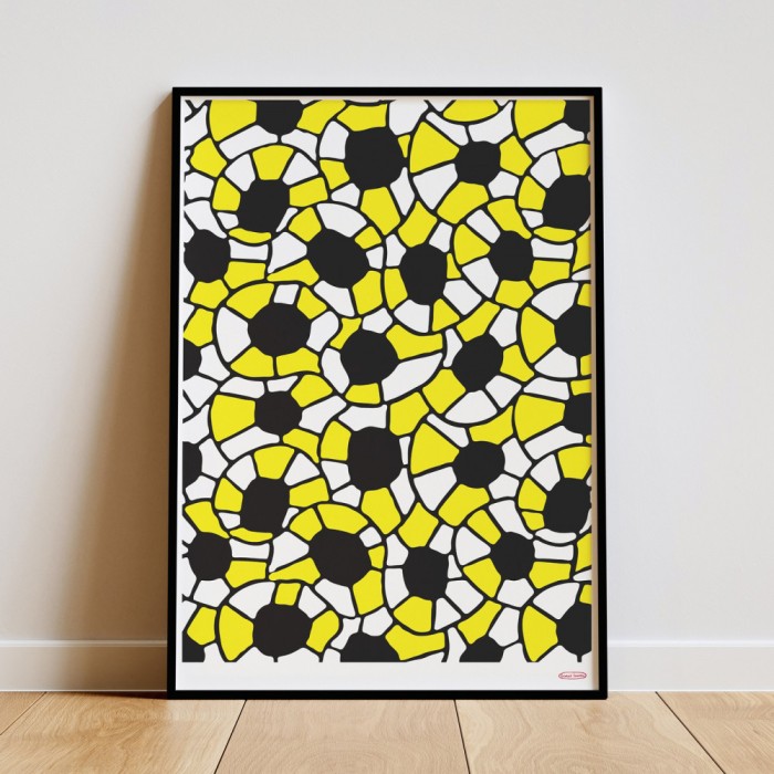 GEORGE SOWDEN poster litografie afis print Galben Alb Negru 50 x 70cm Memphis Milano Group