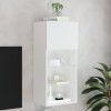 VidaXL Comodă TV cu lumini LED, alb, 40,5x30x90 cm